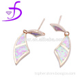fashion bijoux-sterling silver rose opal studs rose opal earring rose gold jewelry